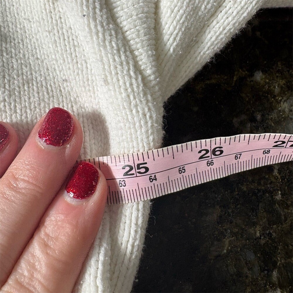 Express Sweater Womens XL Ivory Faux Pearl Embellished Crew Neck Oversized - Picture 5 of 7